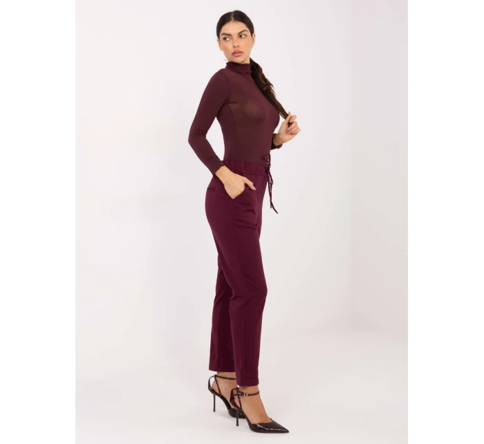 Spodnie IT SP model 21791053 bordowy - FPrice Spodnie IT SP model 21791053 bordowy - FPrice