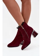Dámske členkové topánky D&A z prírodného semišu - bordová Dámske členkové topánky D&A z prírodného semišu - bordová