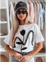 Dámské tričko oversize s 3D efektem bílé Dstreet model 21983068 - FashionStreet