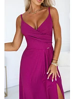 CHIARA večerní maxi šaty bez ramínek fuchsiová model 22210927 - numoco CHIARA večerní maxi šaty bez ramínek fuchsiová model 22210927 - numoco