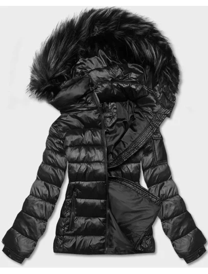 Dámska krátka zimná bunda čierna (YP-20129-1)