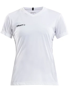 Craft Teamwear Squad Go Jersey Solid W Dámske športové tričko s výstrihom do V 82.5566 biele