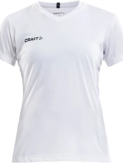 Craft Teamwear Squad Go Jersey Solid W Dámske športové tričko s výstrihom do V 82.5566 biele