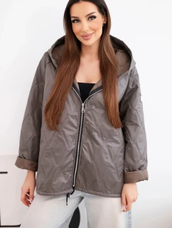 Dámska jarná prešívaná bunda s kapucňou a zipsom Fango