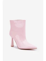 Lakierowane Botki Na Szpice Wsuwane Jasnoróżowe Seliri Lakierowane Botki Na Szpice Wsuwane Jasnoróżowe Seliri