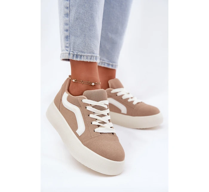 Sneakersy Damskie Na Platformie Khaki Tellnira