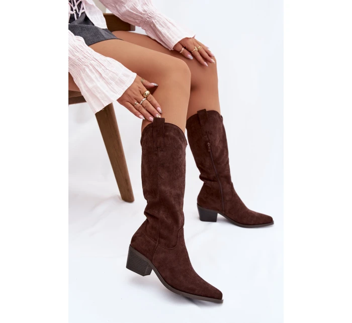 Kozačky Kovbojky Dámské Čokoládové Jazelle