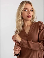 Blúzka D73761M11081A hnedá - FPrice Blúzka D73761M11081A hnedá - FPrice