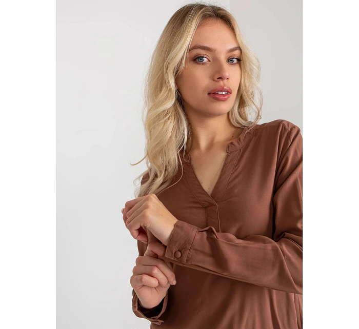 Blúzka D73761M11081A hnedá - FPrice Blúzka D73761M11081A hnedá - FPrice