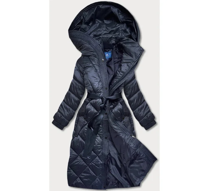 DŁUGA KURTKA PUCHOWA DAMSKA GRANATOWA model 21244364 - Ann Gissy