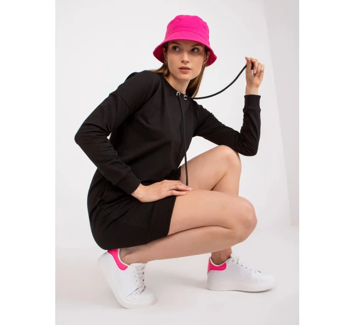 Čierne dámske teplákové mini šaty (A-006.73) Čierne dámske teplákové mini šaty (A-006.73)