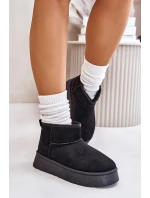 Niskie Śniegowce Damskie Na Platformie Ocieplane Futerkiem Czarne Saldren Niskie Śniegowce Damskie Na Platformie Ocieplane Futerkiem Czarne Saldren