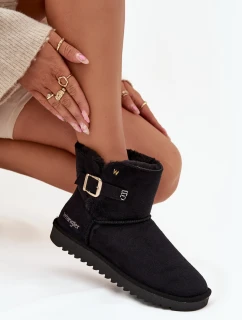 Dámske snežnice Wrangler s prackami - čierne