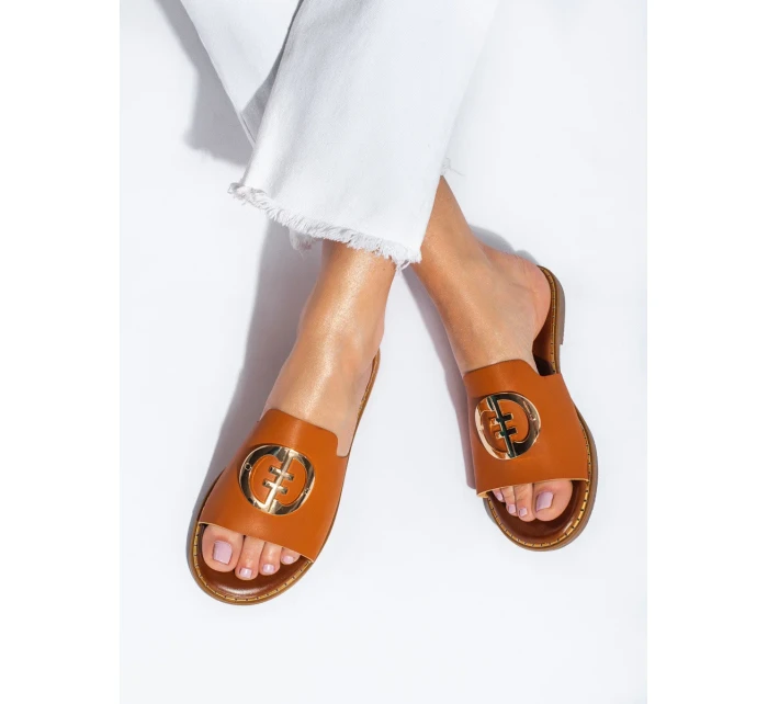 Trendy dámske Brązowy nazúvaky bez podpätku Trendy dámske Brązowy nazúvaky bez podpätku