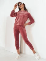 Ružové velúrové dámske tepláky Vogue FashionStreet AY0877 Ružové velúrové dámske tepláky Vogue FashionStreet AY0877