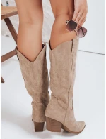 Dámské semišové kovbojské boty béžové Dstreet model 21992305 - FashionStreet