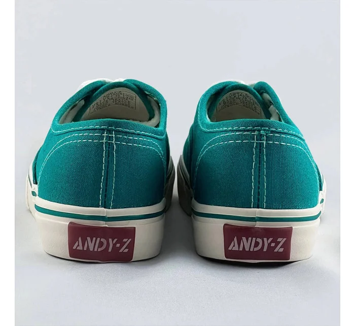 Dámske šnurovacie tenisky v tyrkysovej farbe (A8865)