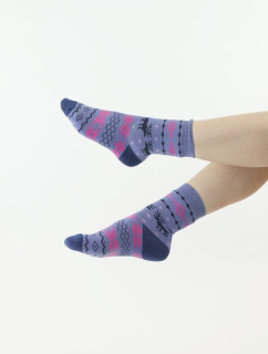 Thermo ponožky Norweg svetlo modré so sobmi