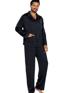 Pánské saténové pyžamo model 19690550 černé - DKaren