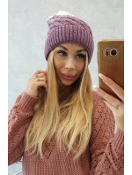 Fleecová čiapka Ilona K218 fialová+biela