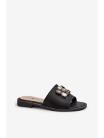 Dámské sandály s ozdobami model 21665115 černé - S.Barski