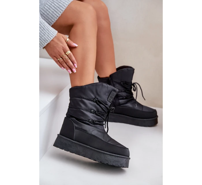 Sněhule na platformě se zipem Big Star model 21678314 Černé - Big Star Shoes Sněhule na platformě se zipem Big Star model 21678314 Černé - Big Star Shoes