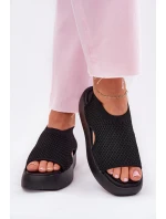 Sandały Damskie Na Platformie Czarne Kavira Sandały Damskie Na Platformie Czarne Kavira