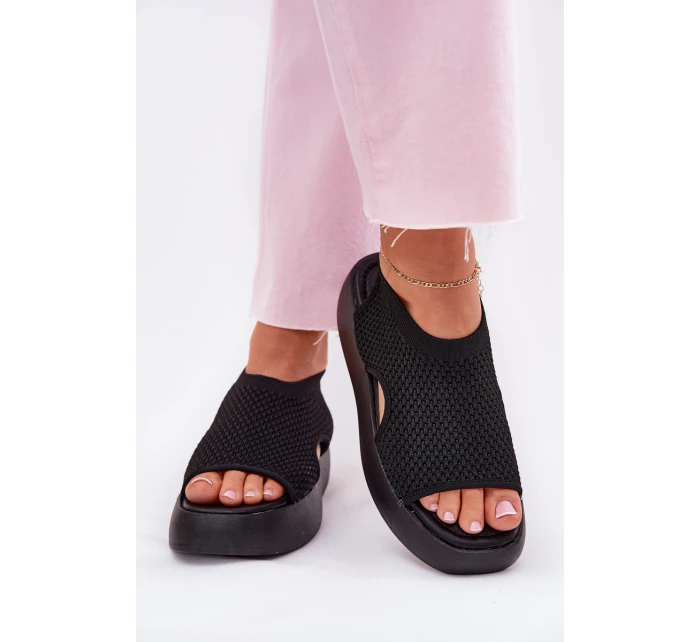 Sandały Damskie Na Platformie Czarne Kavira Sandały Damskie Na Platformie Czarne Kavira