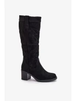 Čižmy na podpätku CHC321 čierne - Step in style