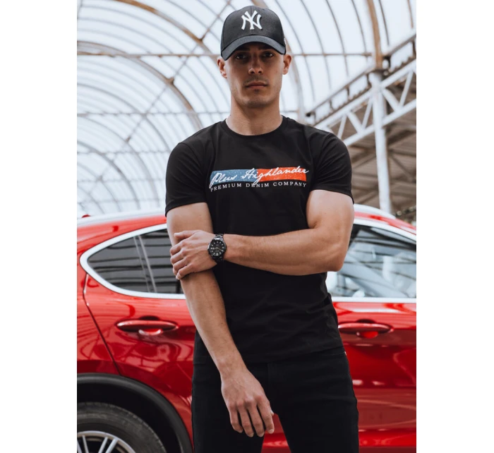 Pánske čierne tričko FashionStreet RX5543