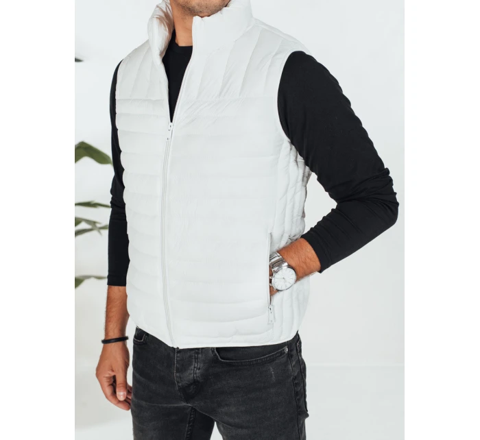 Pánská prošívaná bílá vesta Dstreet model 21991581 - FashionStreet Pánská prošívaná bílá vesta Dstreet model 21991581 - FashionStreet