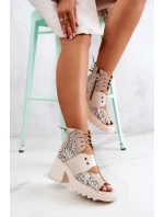 Kožené kozačky model 21576430 Béžová - Maciejka