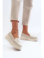 Dámské Semišové Mokasíny Světle Béžové model 21662058 - EVENTO