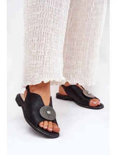 Lesklé Dámské Sandály S Ozdobným Detalem model 21691497 Černé - S.Barski