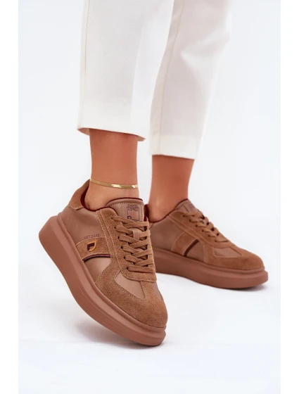 Dámské Kožené Sneakersy Na Platformě Daniel Just Dare Hnědé model 21703379 - Daniel Lopez Just Dare