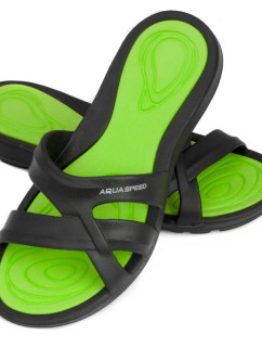 AQUA SPEED Plavecká obuv do bazéna Panama Black/Green Pattern 38