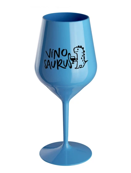 VÍNOSAURUS - modrá nerozbitná sklenice na víno 470 ml