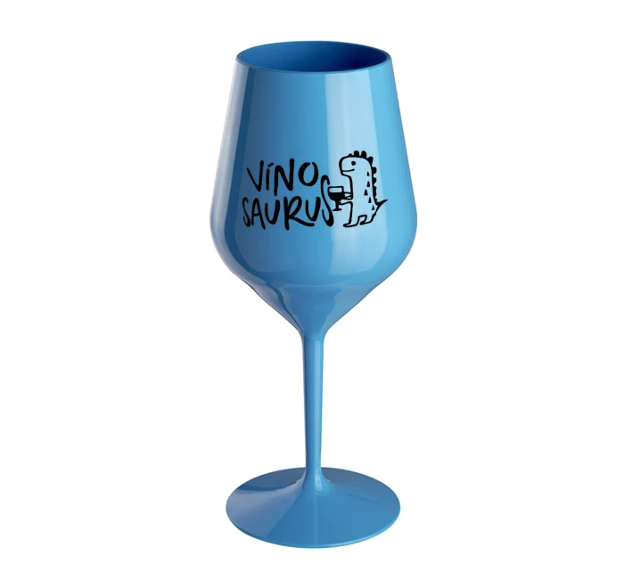VÍNOSAURUS - modrá nerozbitná sklenice na víno 470 ml