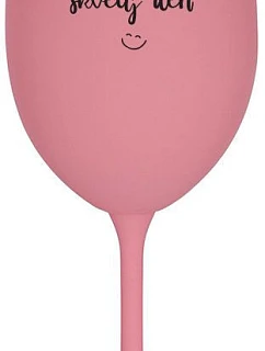 DNES BUDE SKVĚLÝ DEN - růžová sklenice na víno 350 ml