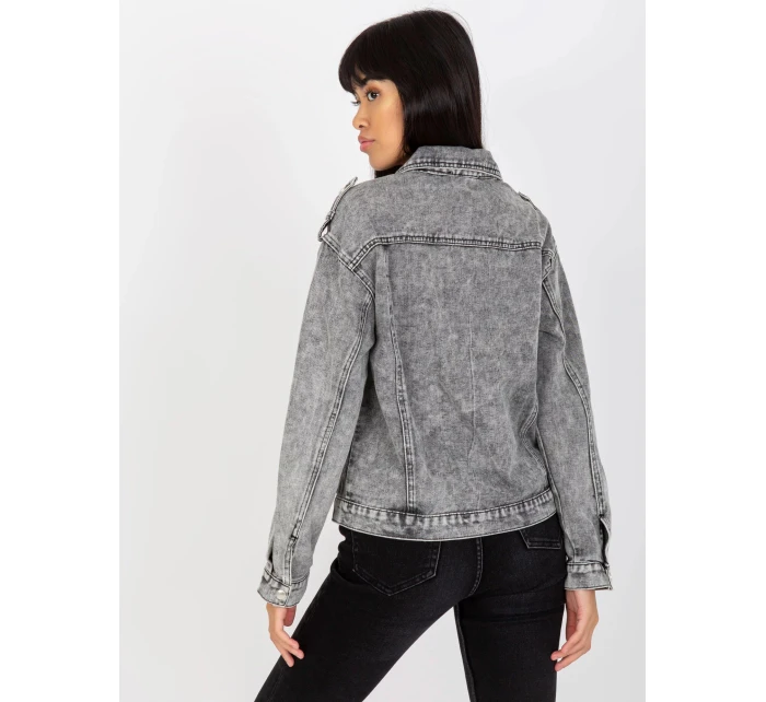 Dámska džínsová bunda EM KR H1830.88 Šedé džínsy - Cimini