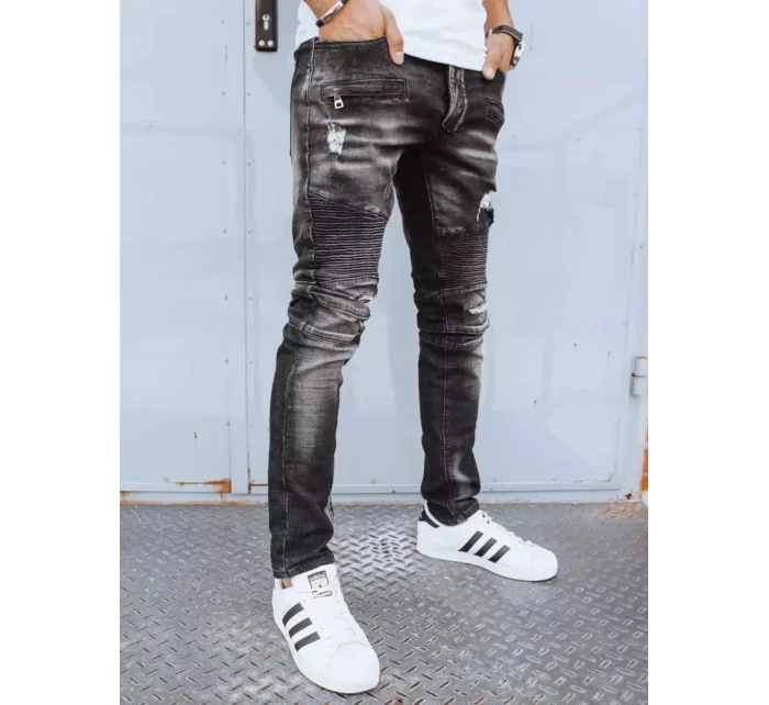 Pánske čierne nohavice FashionStreet UX3815