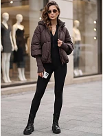 Dámska zimná prešívaná bunda s kapucňou, hnedá, FashionStreet TY5896 Dámska zimná prešívaná bunda s kapucňou, hnedá, FashionStreet TY5896