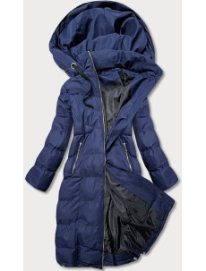 Tmavomodrá dlhšia dámska zimná bunda (5M736-215)