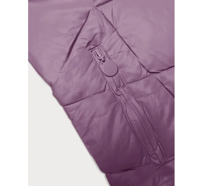 Dámska zimná bunda s kapucňou fialová (H-898-38)