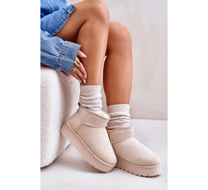 Dámske zateplené snežnice s kožušinou Light Beige Xamella Dámske zateplené snežnice s kožušinou Light Beige Xamella