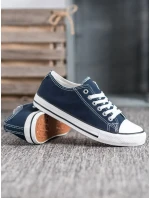 Trendy dámske modré tenisky bez podpätku Trendy dámske modré tenisky bez podpätku