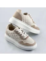 Béžové dámske šnurovacie športové poltopánky (RC-50)