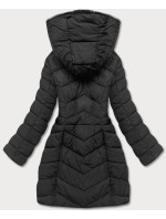 Čierna dámska páperová bunda pre prechodné obdobie (2M-001)