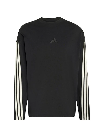 Pánské tričko Kit 3Stripes Long černé, model 22308343 - ADIDAS