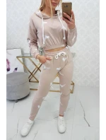 Sada s potlačou pištole béžová